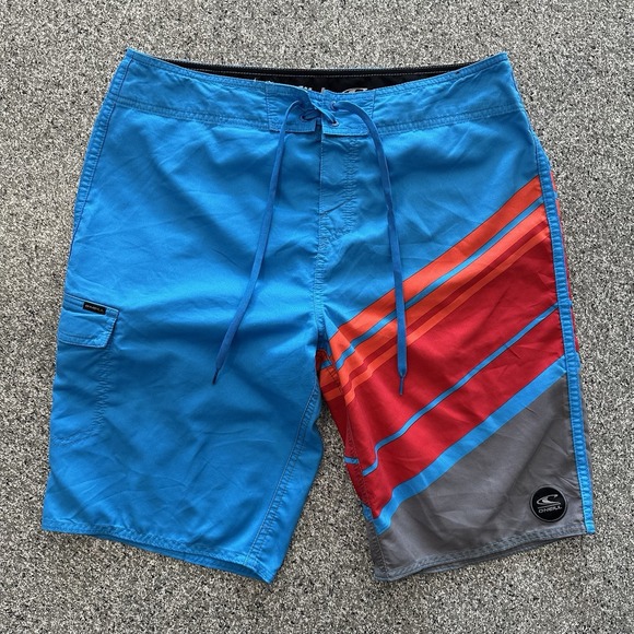 O'Neill Other - O'neill Boardshorts 21" Mens Size 34 Blue Colorblock Striped Jordy Freak